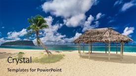  Presentation with samoa - Colorful PPT theme enhanced with vibrant natural beach on samoa backdrop and a lemonade colored foreground
