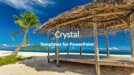  Presentation with palm tree - Beautiful PPT layouts featuring vibrant natural beach on samoa backdrop and a ocean colored foreground