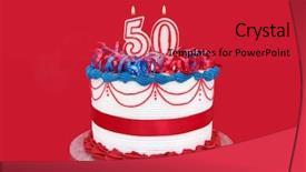  Presentation with 50th - Cool new presentation theme with vibrant red background birthday anniversary backdrop and a red colored foreground