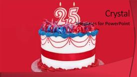  Presentation with 25th anniversary - Theme featuring vibrant red background birthday anniversary background and a red colored foreground
