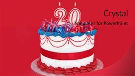  Presentation with birthday cake - Presentation design having vibrant red background birthday anniversary background and a red colored foreground