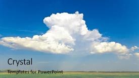  Presentation with vibrant blue - Beautiful PPT theme featuring vibrant shot of a green meadow under a blue sky backdrop and a light blue colored foreground