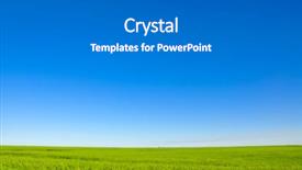  Presentation with simple green - Theme with vibrant simple meadow landscape background and a gray colored foreground