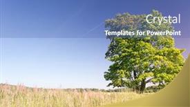  Presentation with springtime - Beautiful presentation design featuring vibrant springtime fresh landscape backdrop and a teal colored foreground