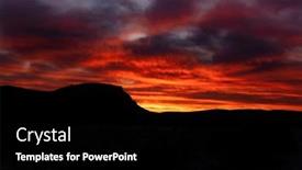  Presentation with mountaintop - Slides enhanced with vibrant-sunlight-peeking-over background and a black colored foreground