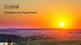  Presentation with russian - Audience pleasing presentation consisting of vibrant sunset in russian countryside backdrop and a  colored foreground