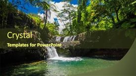  Presentation with samoa - Beautiful slide deck featuring vibrant-togitogiga-falls-with-swimming backdrop and a tawny brown colored foreground