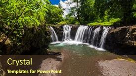  Presentation with samoa - Slide deck having vibrant-togitogiga-falls-with-swimming background and a tawny brown colored foreground