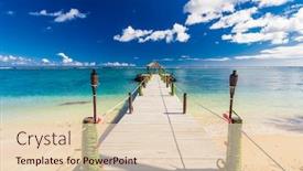  Presentation with palm beach - Amazing slide set having vibrant-tropical-beach-with-palm backdrop and a lemonade colored foreground