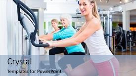  Presentation with group training - Presentation with vibration - group of people on vibrating background and a light blue colored foreground