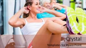  Presentation with senior fitness - Colorful PPT theme enhanced with vibration - group of senior and young backdrop and a red colored foreground