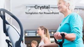  Presentation with group fitness - Cool new slide set with vibration - group on vibrating plates backdrop and a sky blue colored foreground