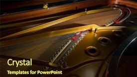  Presentation with piano - Slides with vibration - interior of a concert grand background and a wine colored foreground