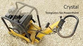  Presentation with aggregate - Colorful PPT theme enhanced with vibration - old yellow plate compactor backdrop and a lemonade colored foreground