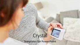  Presentation with new parents baby and dr - Presentation theme enhanced with vibration - parents hold a baby monitor background and a soft green colored foreground