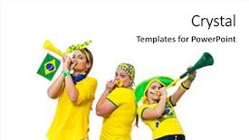  Presentation with brazilian candies - Colorful PPT theme enhanced with vibration - three brazilian girls supporters backdrop and a white colored foreground