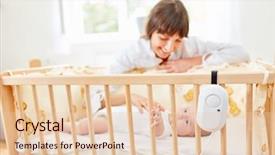  Presentation with caring - Audience pleasing PPT theme consisting of vibration - woman as a caring mother backdrop and a lemonade colored foreground