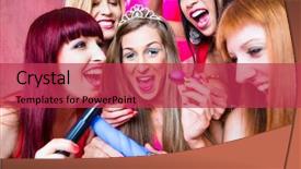  Presentation with night club - Slide deck featuring vibration - women having bachelorette party background and a red colored foreground