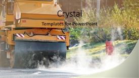  Presentation with asphalt pavement - Cool new PPT theme with heavy rain storm clouds bad day weather background backdrop and a tawny brown colored foreground