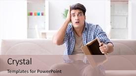  Presentation with jesus empty tomb - Audience pleasing PPT theme consisting of victim services - man receiving empty parcel backdrop and a coral colored foreground