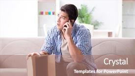  Presentation with empty cross - Cool new presentation with victim services - man receiving empty parcel backdrop and a  colored foreground