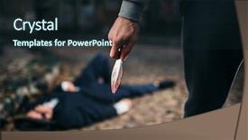  Presentation with baseball - Presentation theme featuring victim with knife on night background and a wine colored foreground