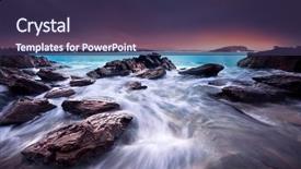  Presentation with scenery environment sunrise beam - Cool new slide deck with victor - amazing sunrise over australian beach backdrop and a tawny brown colored foreground