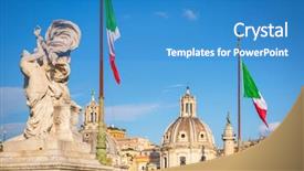  Presentation with it architecture - Presentation with victor - architecture of piazza venezia background and a teal colored foreground