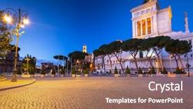  Presentation with rome italy - Slide set featuring victor - architecture of the national monument background and a coral colored foreground