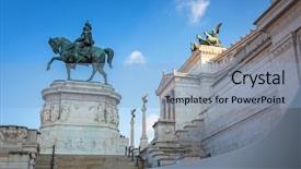  Presentation with rome - Presentation theme consisting of victor - architecture of the vittorio emanuele background and a light blue colored foreground