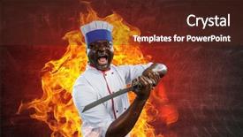  Presentation with cooking chef - Amazing slide deck having victor - black chef creative cooking mixed backdrop and a  colored foreground