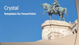  Presentation with king - PPT theme consisting of victor - statue of king vittorio emanuele background and a teal colored foreground