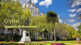  Presentation with gardens - Colorful PPT theme enhanced with victoria embankment gardens in london the uk sunny sky backdrop and a tawny brown colored foreground