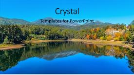 Presentation with fall lake - Amazing PPT theme having victoria fall - lake view of mount bogong backdrop and a teal colored foreground