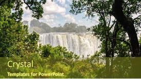  Presentation with african sunset - Beautiful slide deck featuring the border of zimbabwe backdrop and a tawny brown colored foreground