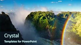  Presentation with falls - Amazing PPT theme having victoria falls backdrop and a ocean colored foreground