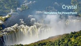  Presentation with falls - Audience pleasing presentation theme consisting of victoria falls backdrop and a ocean colored foreground