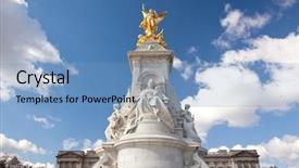  Presentation with memorial - Audience pleasing presentation theme consisting of victoria memorial at buckingham palace backdrop and a teal colored foreground