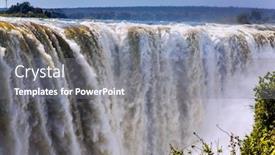  Presentation with river journey - Cool new PPT theme with victoria national park the zambezi river journey after the wet season grand and deep victoria falls after the rainy season concept of extreme and photo tourism backdrop and a gray colored foreground