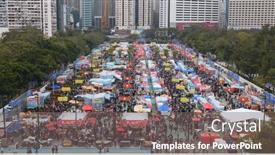  Presentation with chinese new year lunar - Colorful theme enhanced with victoria-park-hong-kong-14 backdrop and a gray colored foreground