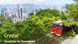  Presentation with hong kong - Slide deck consisting of victoria peak tram and hong background and a tawny brown colored foreground