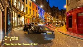  Presentation with street - Amazing slide set having victoria-street-edinburgh-old-town backdrop and a tawny brown colored foreground