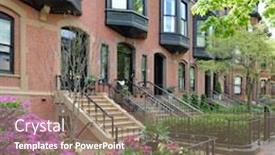  Presentation with elegant flowers - Colorful slides enhanced with victorian-architecture-in-back-bay backdrop and a coral colored foreground