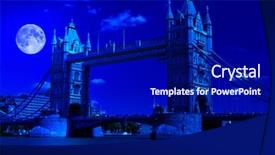  Presentation with london at night - Audience pleasing slides consisting of victorian england - night image of tower bridge backdrop and a navy blue colored foreground