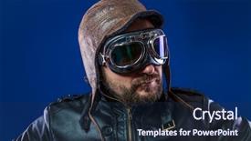  Presentation with victorian era - Presentation theme with victorian era - pilot of the 20s background and a navy blue colored foreground