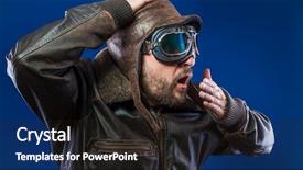  Presentation with victorian era - PPT theme featuring victorian era - pilot of the 20s background and a dark gray colored foreground