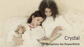  Presentation with bedtime story - Cool new slide deck with victorian era - vintage girl in bed reading backdrop and a lemonade colored foreground