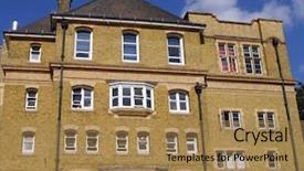  Presentation with victorian - Audience pleasing presentation theme consisting of victorian school house backdrop and a coral colored foreground