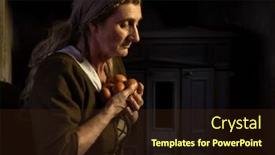  Presentation with victorian - Slide set with victorian-woman-holding-eggs background and a  colored foreground