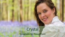  Presentation with victorian - Slide deck consisting of victorian woman in white dress in a springtime bluebells forest background and a mint green colored foreground